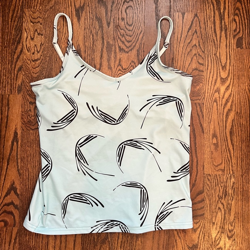 Lucy tank top with shelf bra. Size large. Workout or swim material.